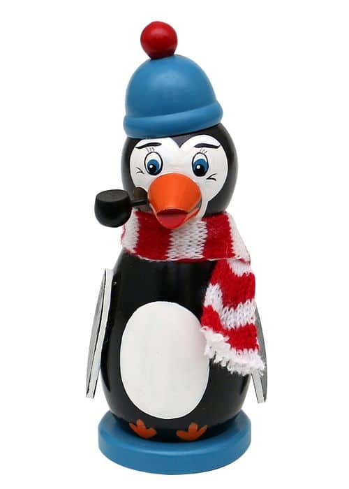 Räucherfigur "Pinguin" mit Strickschal